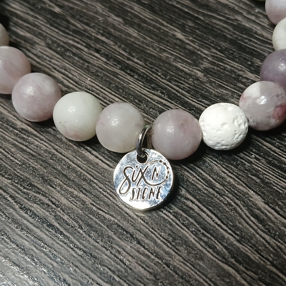 Amethyst & Natural Stone Beaded Bracelet - Designer Six N Stone - Picture 5 of 13